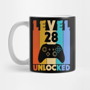 Level 28 Unlocked Funny Video Gamer Birthday Novelty T-Shirt Mug